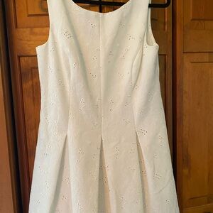 Eliza J Cream Eyelet Midi Dress